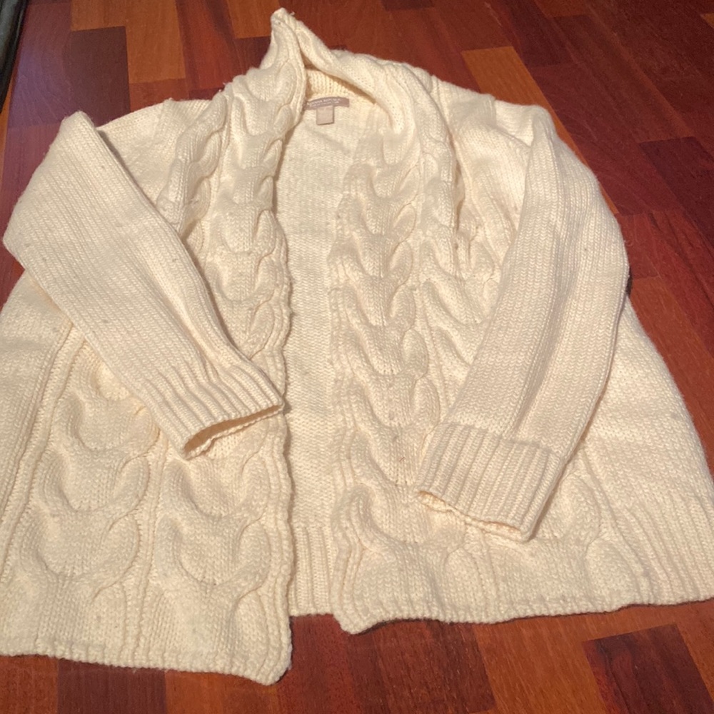 Banana Republic Cream Heavy Open Cardigan